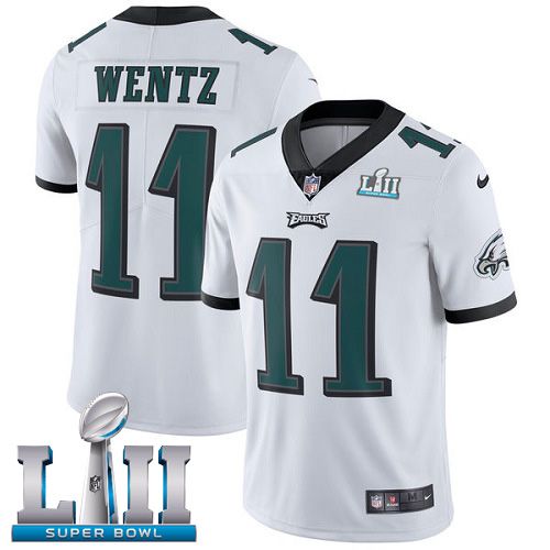 Men Philadelphia Eagles #11 Wentz White Limited 2018 Super Bowl NFL Jerseys->philadelphia eagles->NFL Jersey